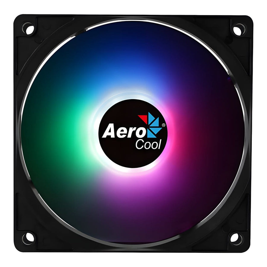 AeroCool Frost 12 120mm Fixed RGB Case Fan Molex 3-Pin Connector 8 LED Curved Blades 1000 RPM
