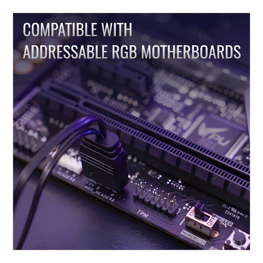 AeroCool H66F 6-Port ARGB Fan and Lighting Control Hub PWM 6x ARGB Fan Ports 2x ARGB Accessory SATA Power