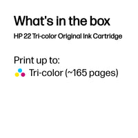 HP 22 Tri-color Original Ink Cartridge ~165 pgs - Image 3