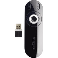 Targus Wireless Presenter With Laser Pointer, lear & intuitive layout, 2.4 GHz wireless technology operates up to 15 metres away, USB port required; True plug-and-play device, no drivers required; PC/Mac and netbook compatible