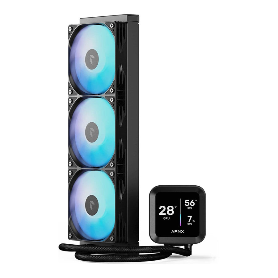 AeroCool APNX LC1-D 360mm ARGB AIO Liquid CPU Cooler Black 3.95-inch IPS LCD Display 320W TDP Copper Block