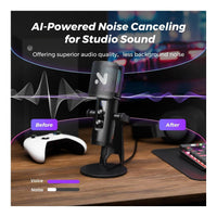 NearStream AM35U USB-C Cardioid Condenser Microphone AI Noise Canceling 24-Bit RGB 3.5mm Monitor - Image 4