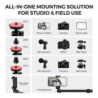 NearStream ST40 Dual-Arm Camera Desk Mount C-Clamp 360° Ball Head 40-inch Reach Aluminum - Image 4