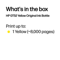 HP GT52 Yellow Original Ink Bottle ~8 000 pgs - Image 3