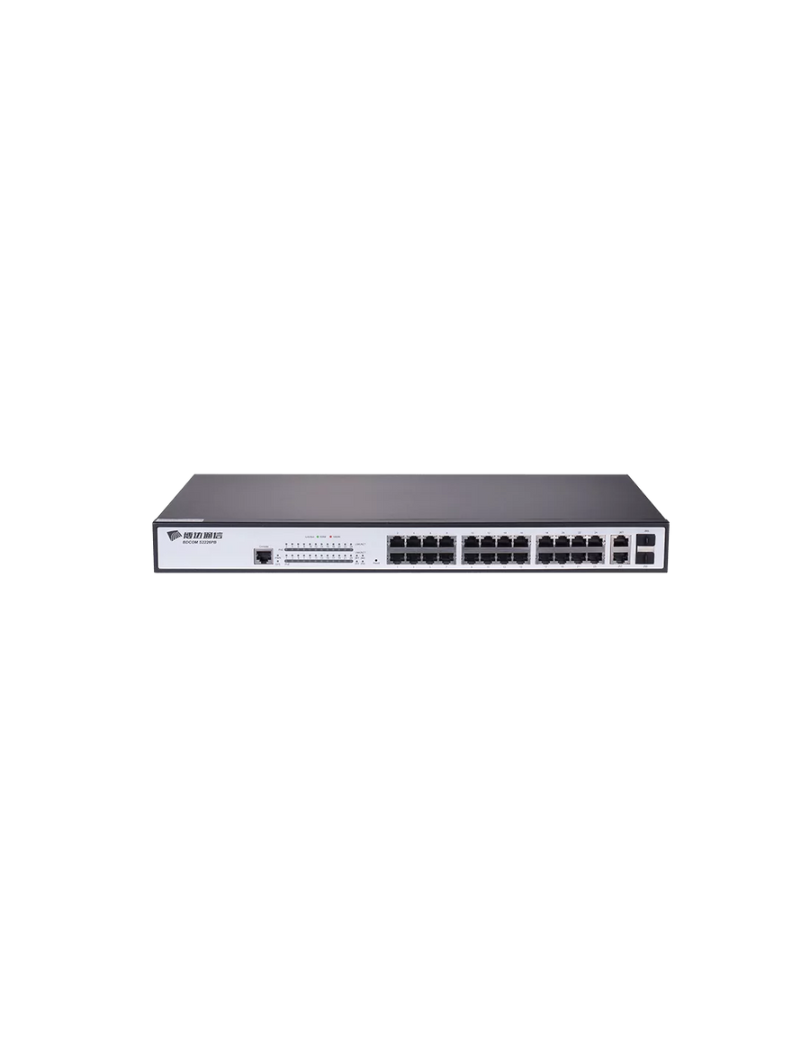 BDCOM 26-Port 10/100 POE switch (24 POE ports, 2 x 1000Mbps Combo ports)