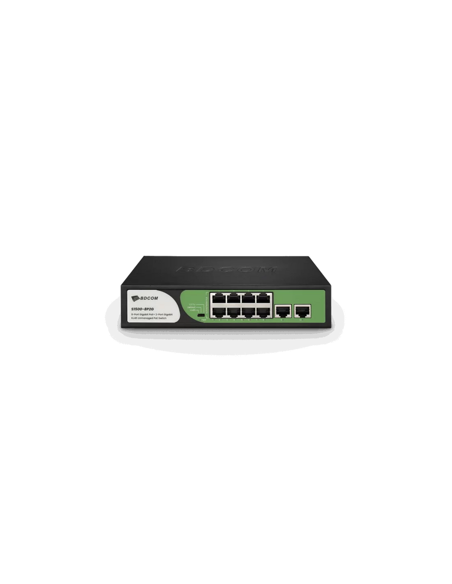 BDCOM 8-Port Gigabit PoE Switch (8-Port PoE + 2-Port Gigabit RJ45) 90W PoE Budget