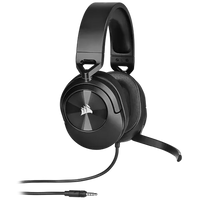 Corsair HS55 Stereo Wired Gaming Headset 50mm Drivers Omnidirectional Mic 3.5mm (Carbon) - Image 2