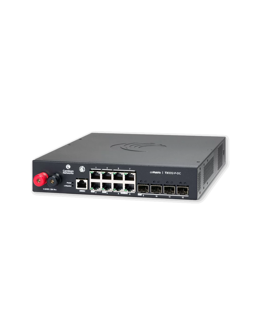 Cambium cnMatrix 12 Port PoE DC Switch | CNM-TX1012-P-DC
