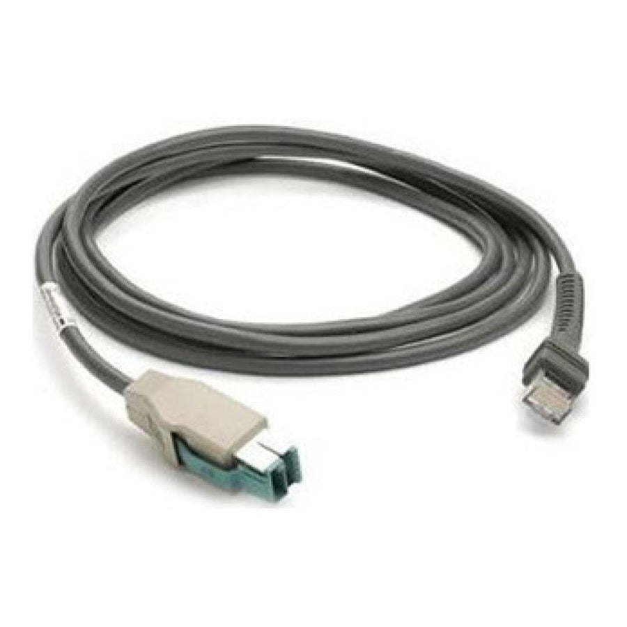 Zebra Cable - Shielded USB: Power Plus Connector; 7ft. (2.1m); Straight; 12V