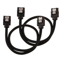 Corsair Premium Sleeved SATA Data Cable Set with Straight Connectors; Black; 30cm
