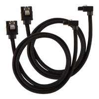 Corsair Premium Sleeved SATA Data Cable Set with 90° Connectors; Black; 60cm