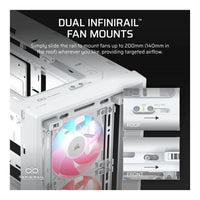 Corsair Frame 4000D LCD RS ARGB Mid-Tower PC Case White 14.5-inch LCD Touchscreen 4 RS120 Fans Dual 360mm - Image 3