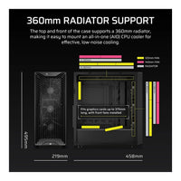 Corsair 3200D RS Mid-Tower PC Case Black 3x RS120 Fans 375mm GPU Clearance 360mm Radiator - Image 4