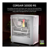 Corsair 3200D RS Mid-Tower PC Case White 3x RS120 Fans 375mm GPU Clearance 360mm Radiator - Image 4