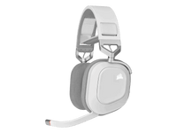 HS80 RGB WIRELESS Premium White Headset, Spatial Audio, 50mm Audio Drivers