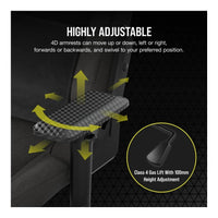Corsair T3 Rush Gaming Chair Soft Fabric Memory Foam Lumbar Support (Charcoal) - Image 2