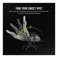 Corsair T3 Rush Gaming Chair Soft Fabric Memory Foam Lumbar Support (White/Grey) - Image 3