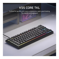 Corsair K55 Core TKL RGB Gaming Keyboard Tenkeyless Membrane 1000Hz Spill Resistant NA Layout - Image 2