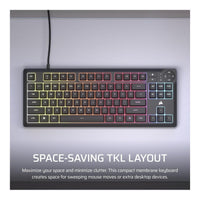 Corsair K55 Core TKL RGB Gaming Keyboard Tenkeyless Membrane 1000Hz Spill Resistant NA Layout - Image 3