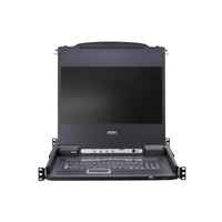 ATEN 16-Port 19'' VGA LCD Integrated USB/PS2 Combo KVM with an Extra Console port and USB peripheral support W/(USKB/SPKB)/W/(US