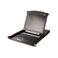ATEN 16-Port 19'' VGA LCD Integrated USB/PS2 Combo KVM with an Extra Console port and USB peripheral support W/(USKB/SPKB)/W/(US