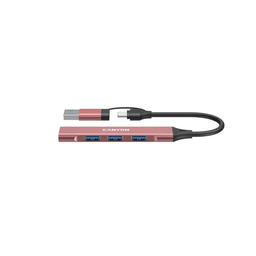 CANYON hub DS-02 4in1 USB-A/C Pink