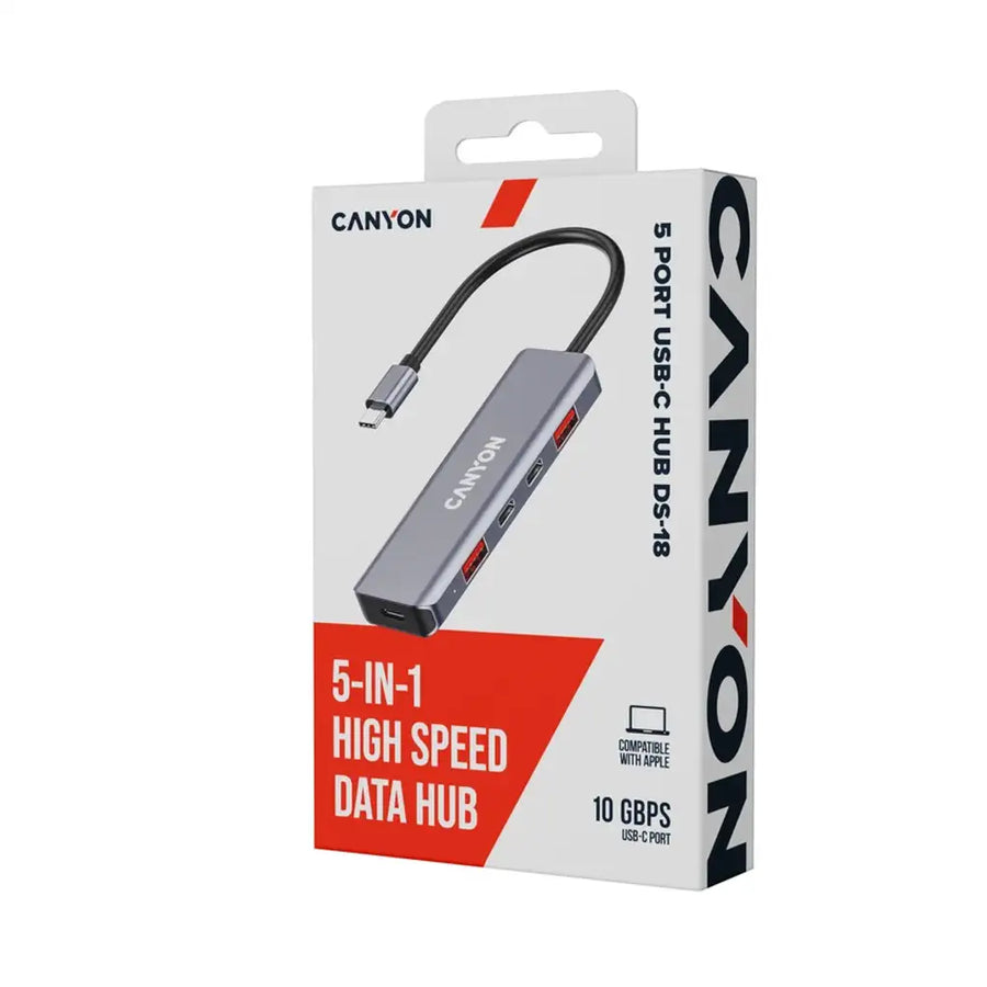 CANYON hub DS-18 5in1 USB-C Grey