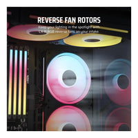 Corsair iCUE LINK LX120-R RGB 120mm Reverse Fan 480-2400 RPM Magnetic Dome Bearing (Black) - Image 4