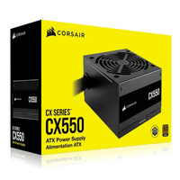Corsair CX550 - 550 Watt 80 PLUS Bronze; 5yr Warranty; ATX (1); EPS (1); PCI-E (2); 4-Pin Peripheral (2); SATA (3).