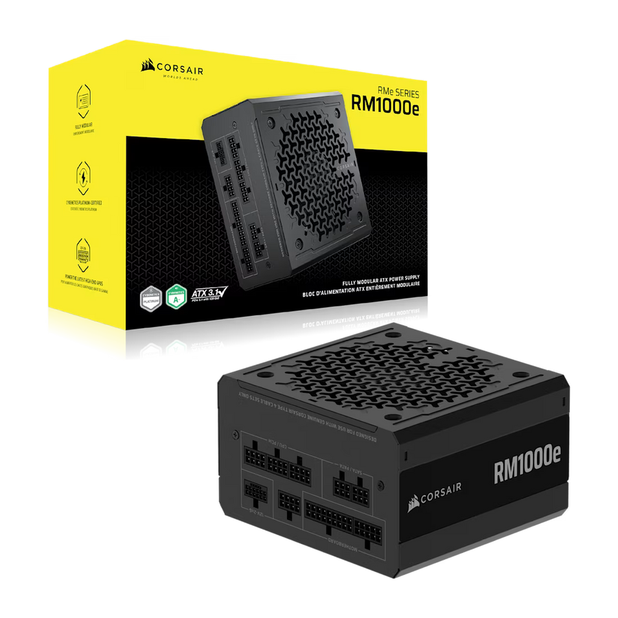 Corsair RM1000e 1000W 80 PLUS Gold Fully Modular ATX Power Supply ATX 3.1 PCIe 5.1