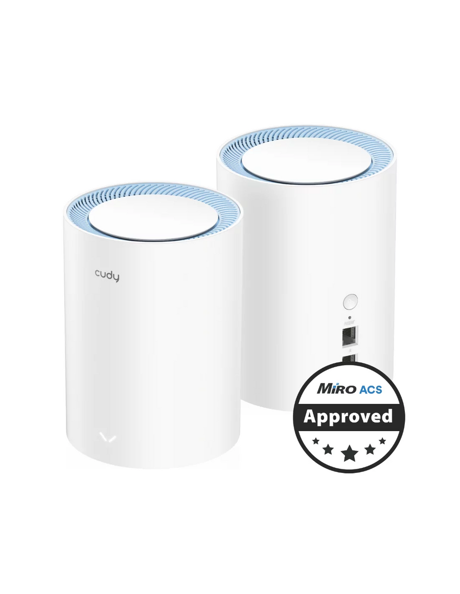 Cudy Dual Band 1200Mbps WiFi 5 Fast Ethernet Mesh 2 Pack | M1200 (2-Pack)