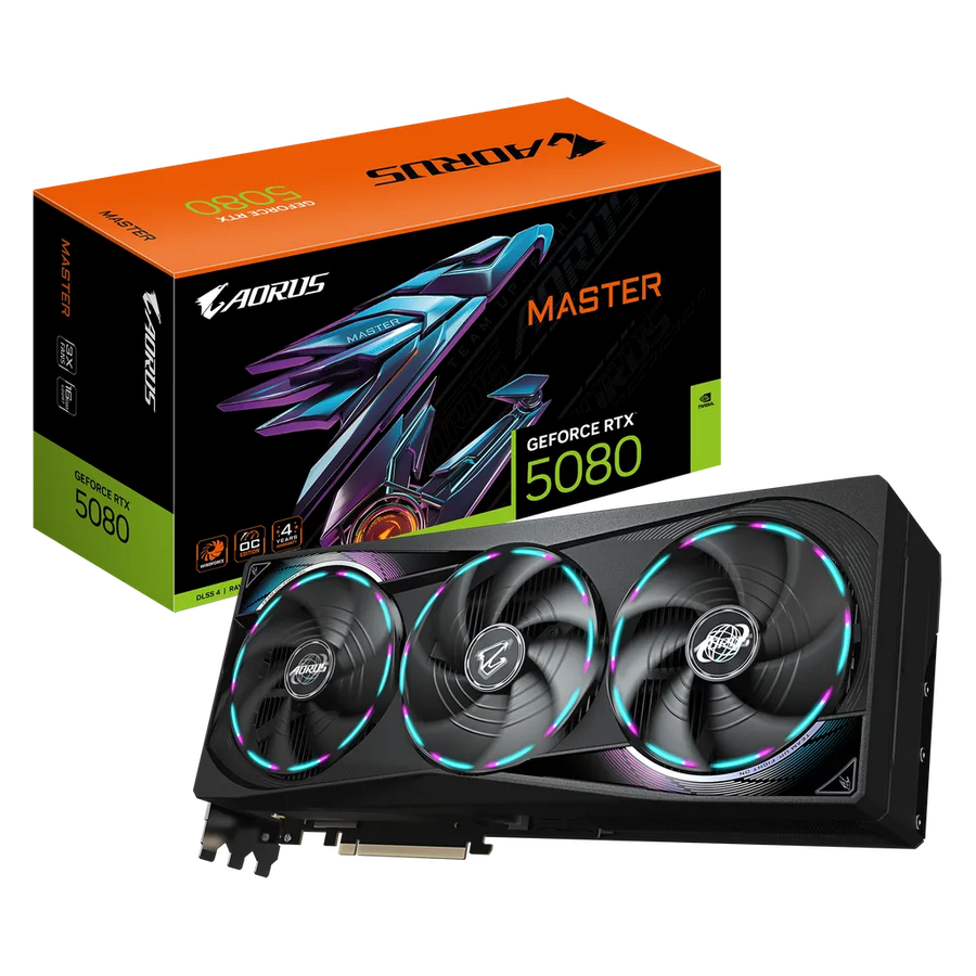 Gigabyte GeForce RTX 5080 AORUS MASTER 16GB GDDR7 PCIe 5.0 Graphics Card