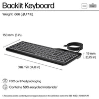 HP 405 Multi-Device Backlit Wired Keyboard - Image 4