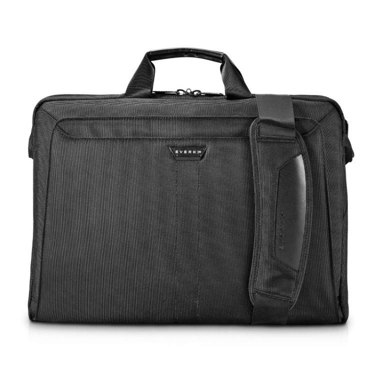 EVERKI LUNAR BRIEFCASE, Fits up to 18.4 inch laptops, Leather handles and accents, Trolley handle pass-through