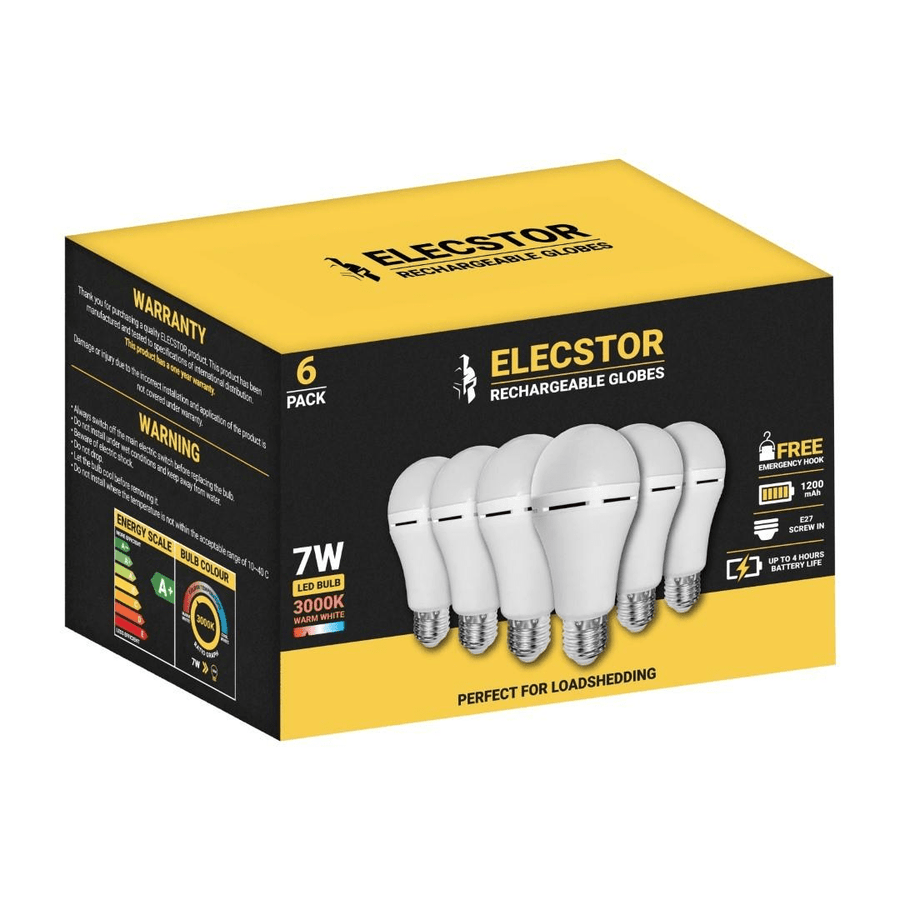 Elecstor E27 7W Rechargeable Warm White - 6 PACK - 1
