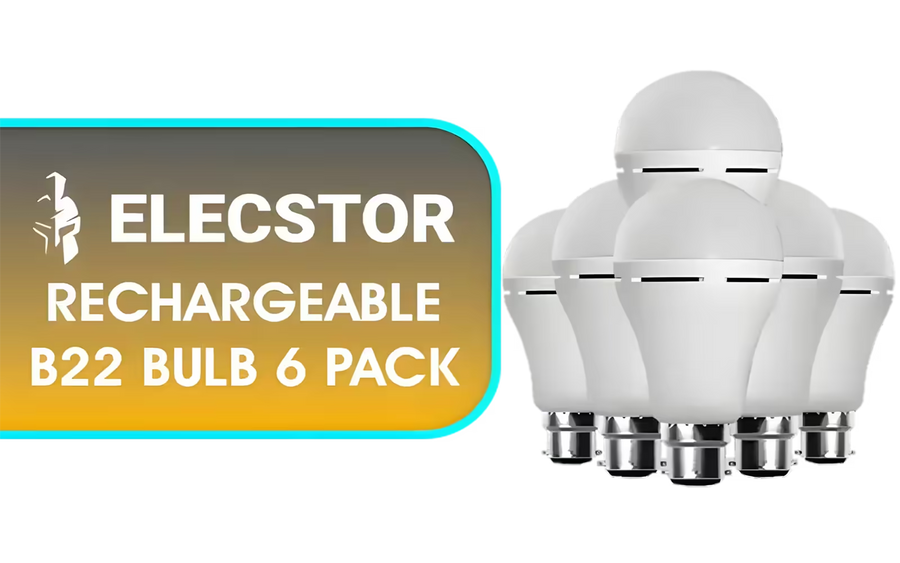 Elecstor B22 7W Rechargeable Warm White 6 Pack - main