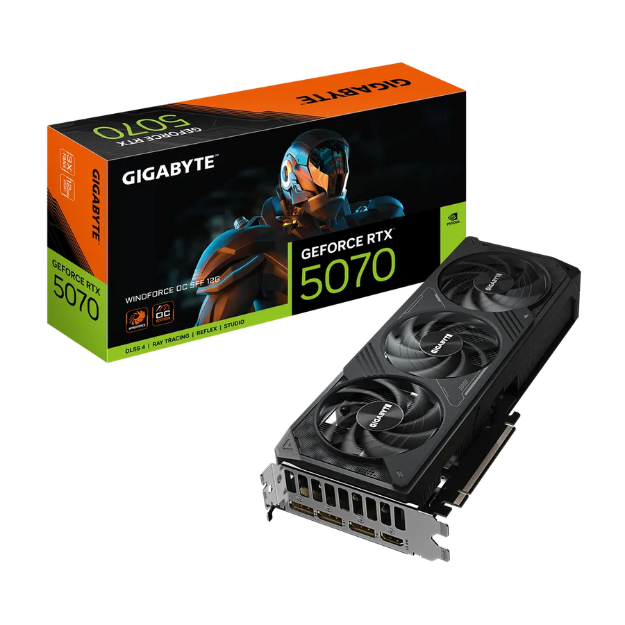 Gigabyte GeForce RTX 5070 WINDFORCE OC SFF 12GB GDDR7 PCIe 5.0 2542MHz Graphics Card