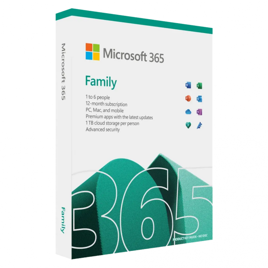 Microsoft 365 Family 1-Year Subscription for up to 6 Users Medialess Africa