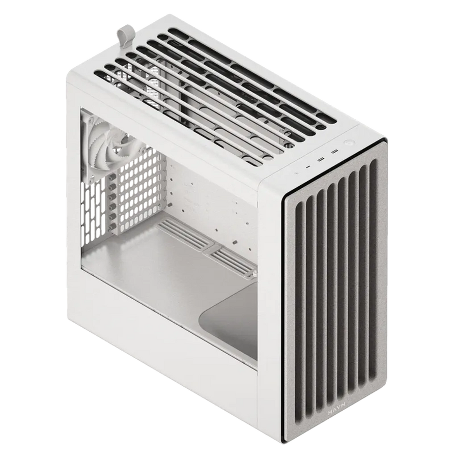 HAVN BF 360 Flow E-ATX Mid Tower Gaming PC Case Tempered Glass White GPU Air Guide Dual 180mm Fans