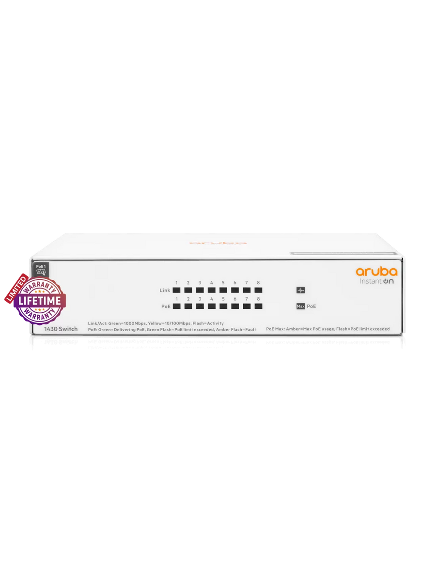 HPE Networking Instant On 1430 8 Port GbE Poe Switch | SW14308G-64W