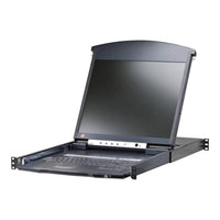 8-port 17'' Dual Rail LCD IP Cat5 KVM - D.Rail LCD KVM IP SW. W/(USKB/SPKB)/W/(US/EU) CORD