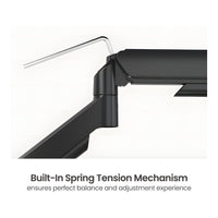 RCT Dual Gas Spring Monitor Arm 17 to 32-inch VESA 75x75 100x100 up to 9kg per Screen Clamp and Grommet Mount - Image 3