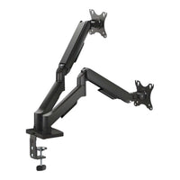 RCT Dual Gas Spring Monitor Arm 17 to 32-inch VESA 75x75 100x100 up to 9kg per Screen Clamp and Grommet Mount