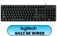 Logitech G413 SE Tactile Mechanical Gaming Keyboard White LED USB Wired Black