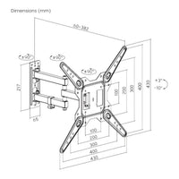 RCT Full-Motion TV Wall Mount 23 to 65-inch up to 30kg Tilt and Swivel VESA Compatible Black - Image 4
