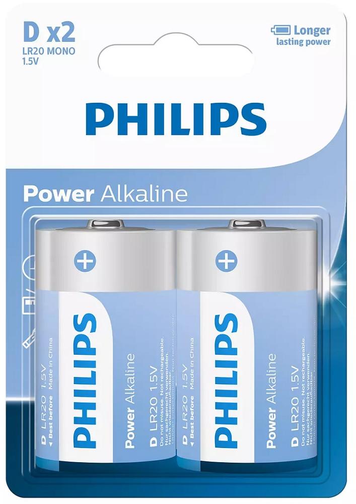 Philips Power Alkaline Bat D 2P