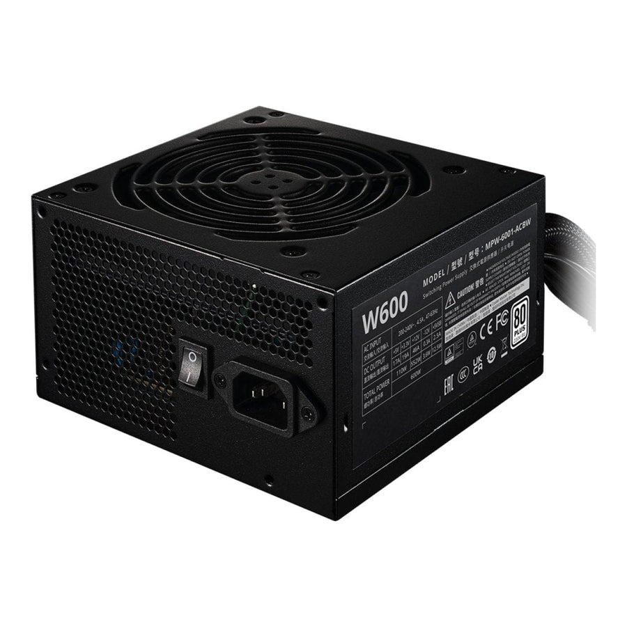 Cooler Master Elite NEX White 600W 80 PLUS ATX PSU Black Mesh Cable
