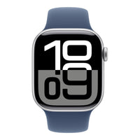 Apple Watch Series 10 | GPS + Cellular 42mm | Silver Aluminium Case With Denim Sport Band | S/M