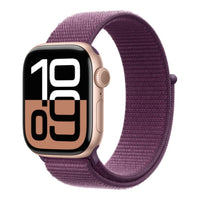 Apple Watch Series 10 GPS + Cellular 46mm Rose Gold Aluminium Case with Plum Sport Loop,Model A3003 - Image 4