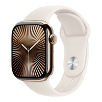 Apple Watch Series 10 GPS + Cellular 46mm Gold Titanium Case with Starlight Sport Band - S/M,Model A3003 - Image 2